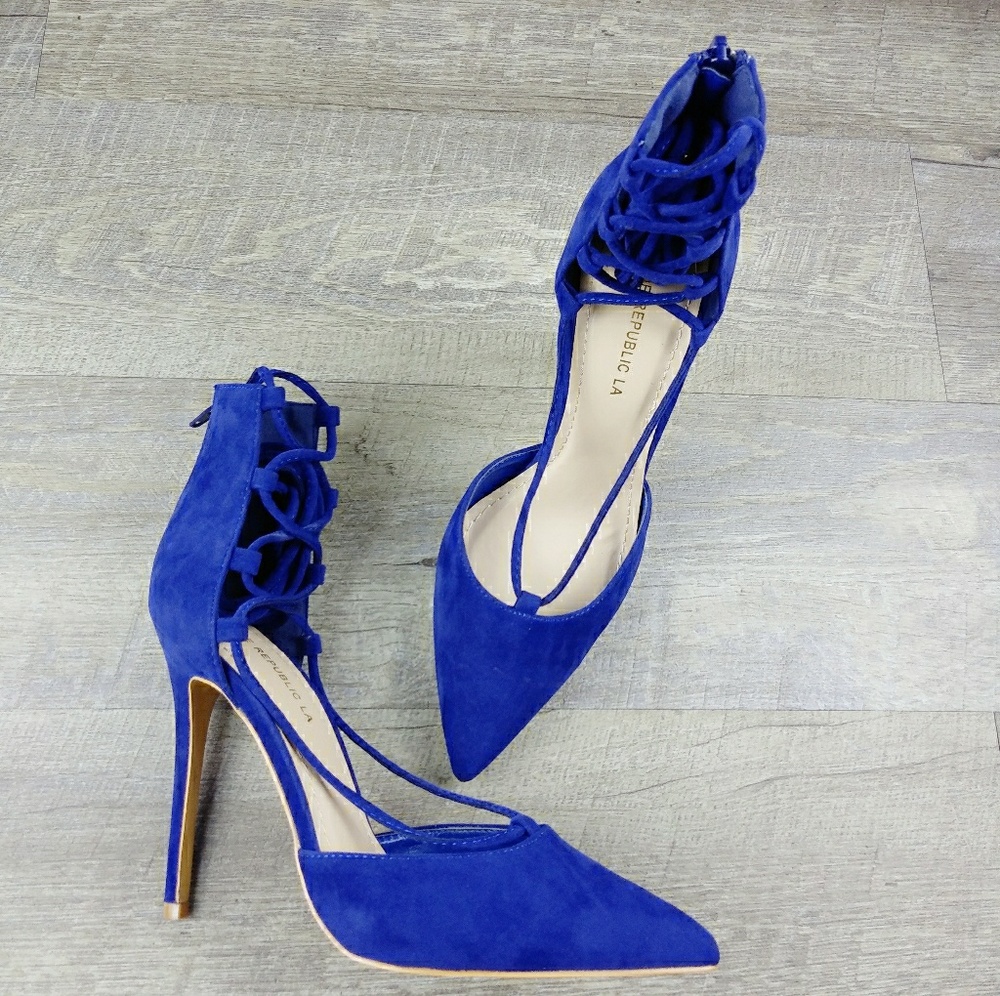 Shoe Republic LA Pointy Toe Ankle Wrap Up Stiletto